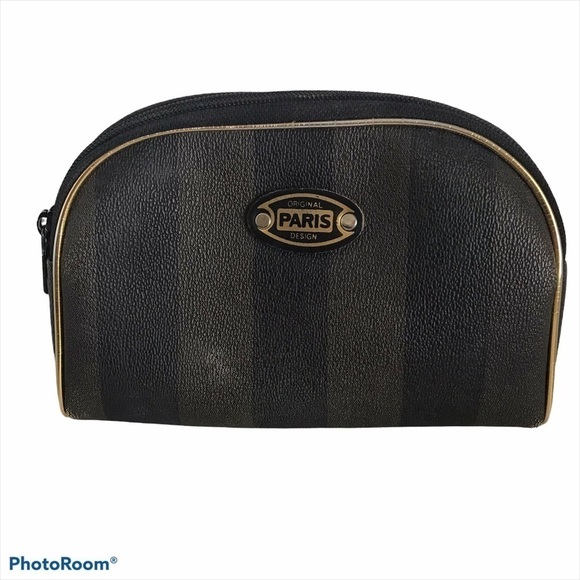 NWOT - Vintage Matryoshka Makeup Bags - 2 Original Paris Design Wide Stripe Bags - Picture 4 of 14